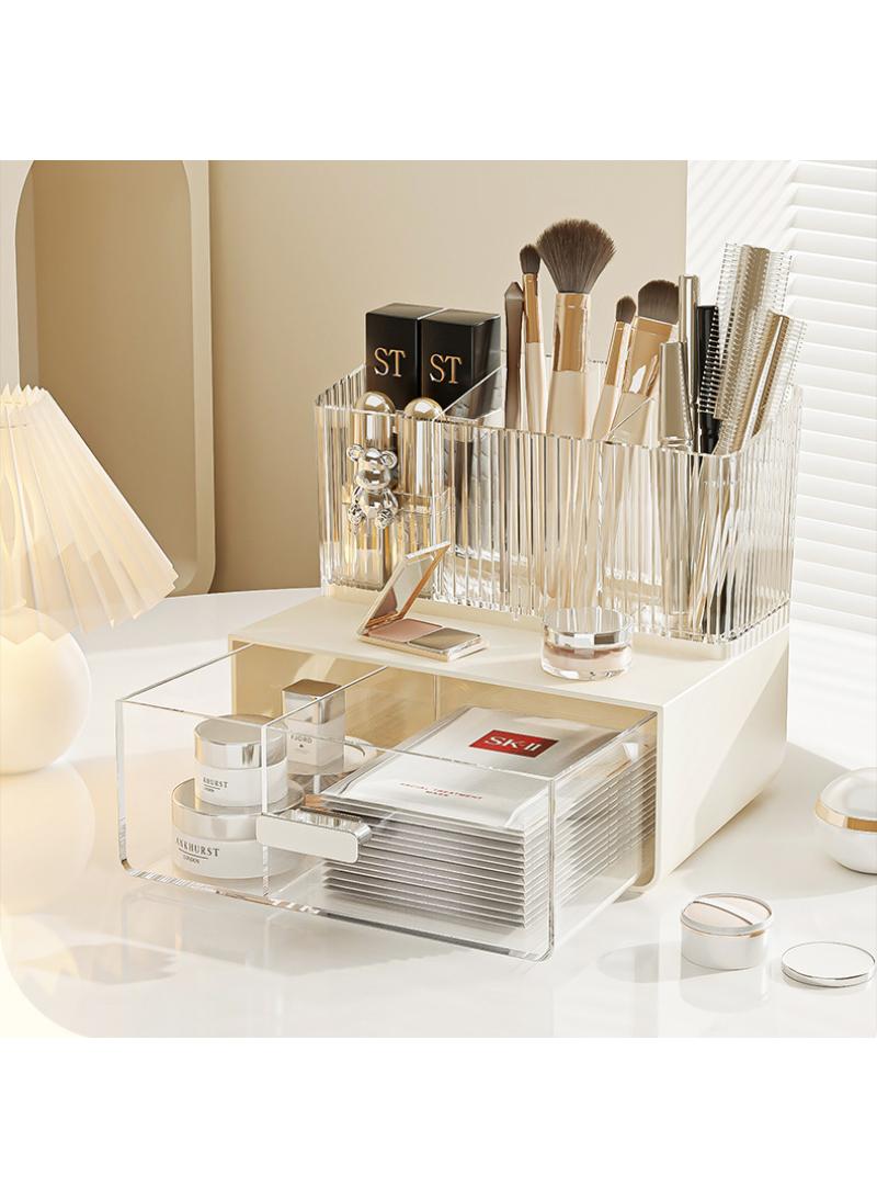 Student dormitory desktop storage rack skincare and cosmetics transparent storage rack - Image 1