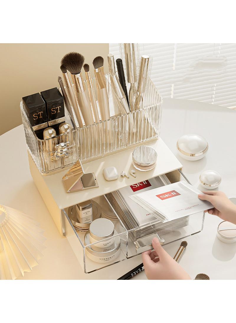 Student dormitory desktop storage rack skincare and cosmetics transparent storage rack - Image 2
