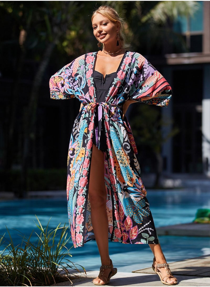 Loquat Beach Printed Robe Sunscreen Cover  - Image 1