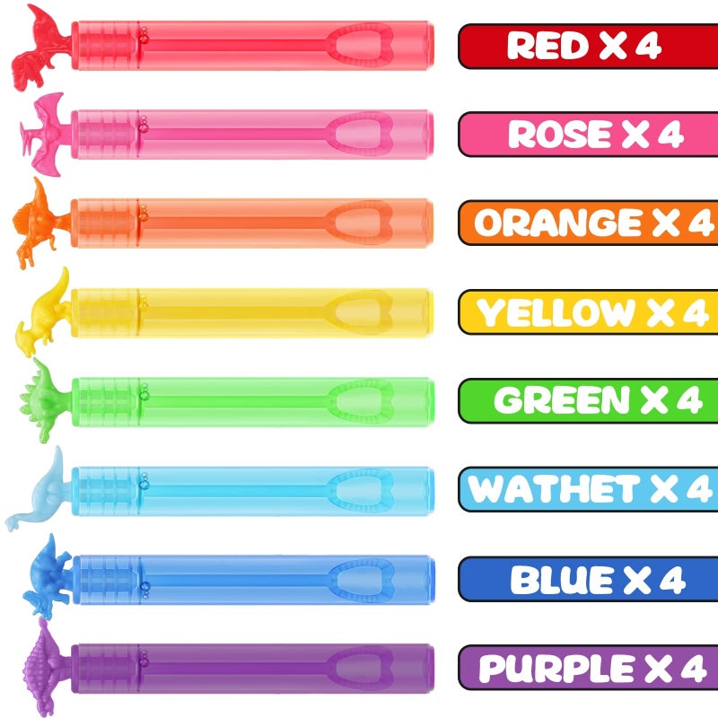 MAPIXO 32 Pack Bubble for Kids Party Favors, 8 Style Mini Bubble Wands with Gift Box, Dinosaur Toys Bulk for Carnival Prizes Goodie Bag Stuffers Supplies, Birthday Bath Time Bubbles Blower Toy for Girl Boy - Image 4