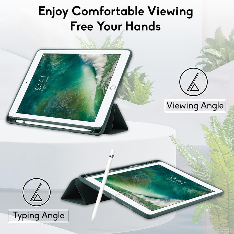 Robustrion Cover for iPad Air 3rd Generation Cover 10.5 inch Flip Case with Pencil Holder - Dark Green - Image 3