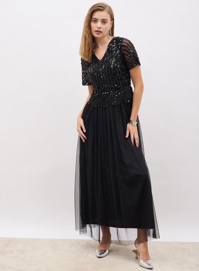 Styli Sequin Bodice Maxi Dress  - Image 2