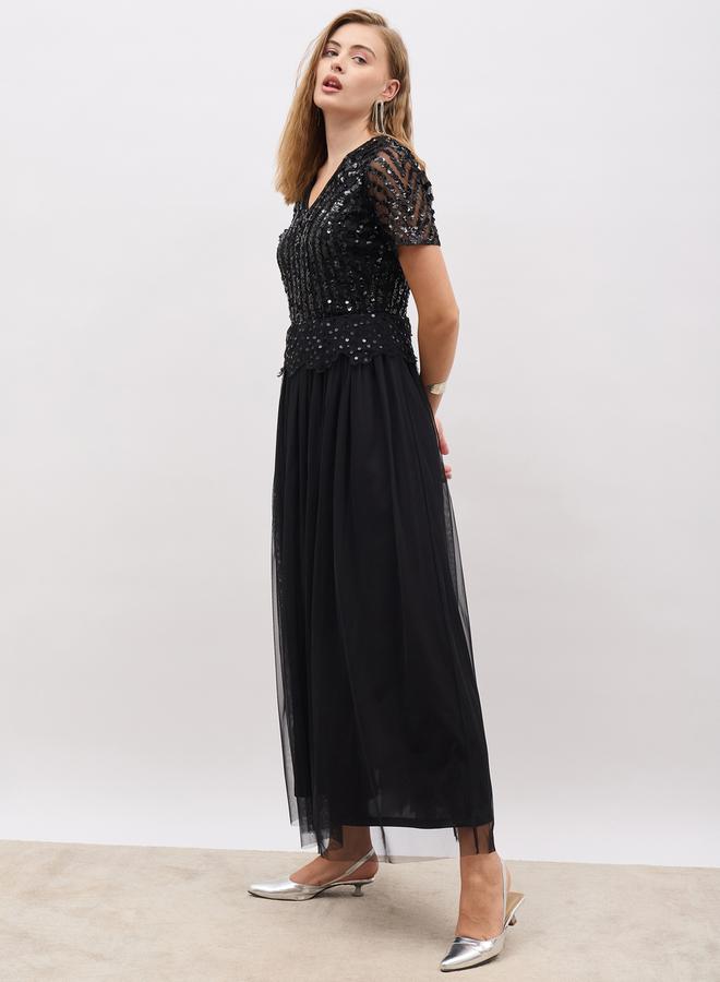 Styli Sequin Bodice Maxi Dress  - Image 3