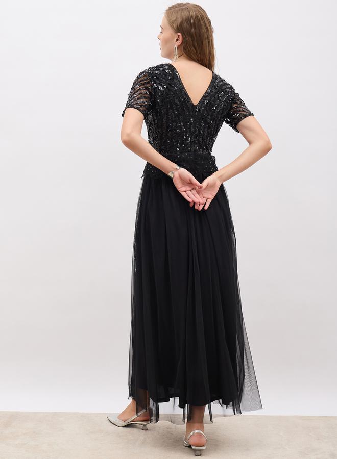 Styli Sequin Bodice Maxi Dress  - Image 5