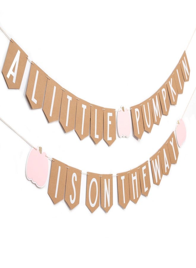 Agkvw A Little Pumpkin Is On The Way Banner - Fall Baby Shower Garland, Rustic Gender Reveal Party Decoration, Autumn Pregnancy Announcement Décor - Image 1