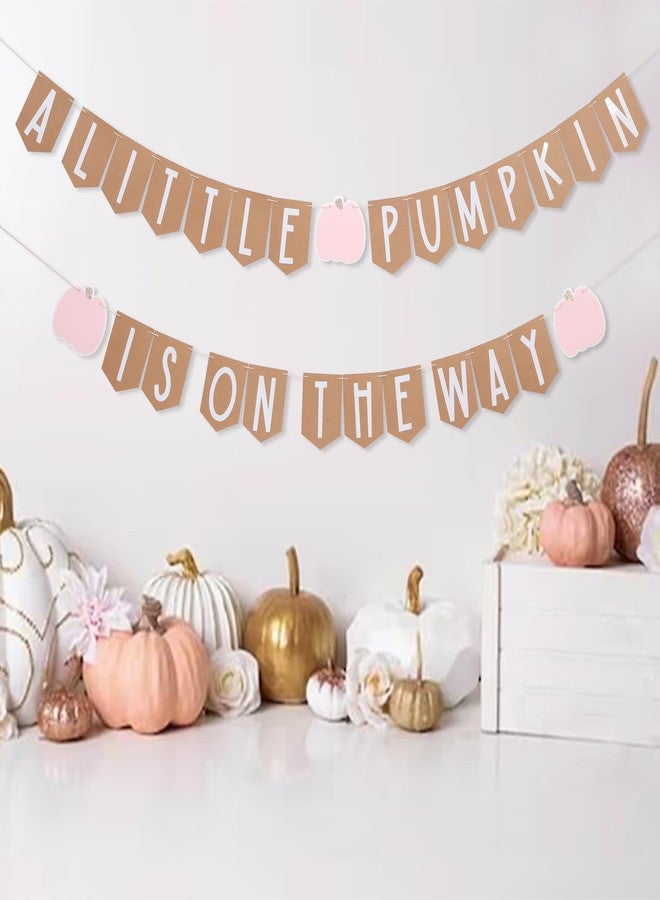 Agkvw A Little Pumpkin Is On The Way Banner - Fall Baby Shower Garland, Rustic Gender Reveal Party Decoration, Autumn Pregnancy Announcement Décor - Image 3