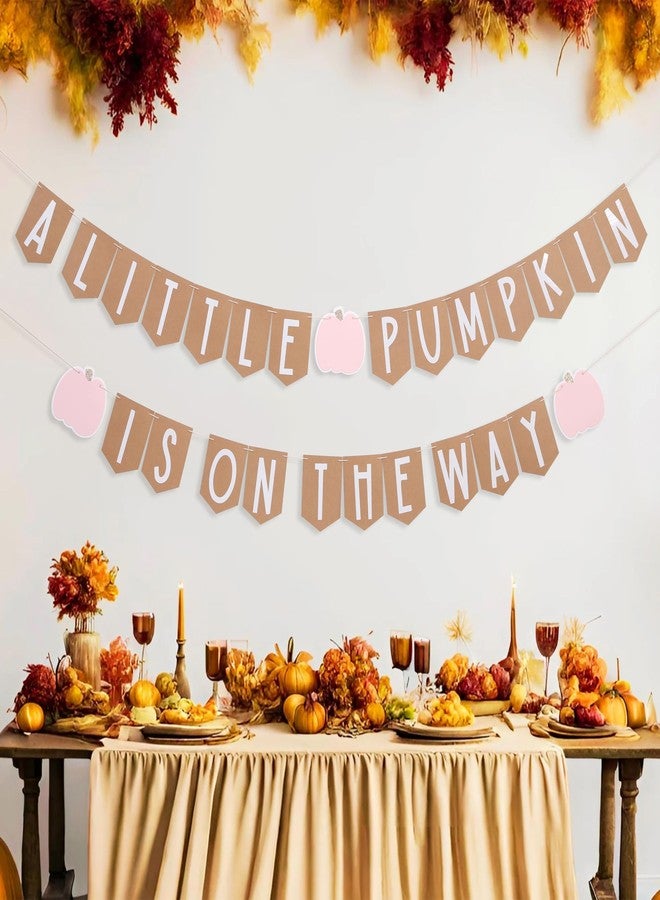 Agkvw A Little Pumpkin Is On The Way Banner - Fall Baby Shower Garland, Rustic Gender Reveal Party Decoration, Autumn Pregnancy Announcement Décor - Image 5