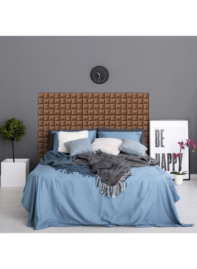 إسكدنيا ورق جدران ذاتي اللصق مضاد للماء وقابل للإزالة بني 32.00x3.00x32.00سم - Image 3