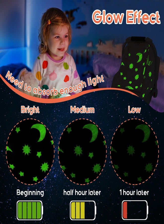 Kaseeous Car Seat Cover Baby, Carseat Cover Glow in The Dark, Fleece Plush Infant Car Seat Cover for Girls Boys, Warm Car Seat Canopy with Peep Mesh Windows, Universal Carrier Cover for Cold Weather - Image 3