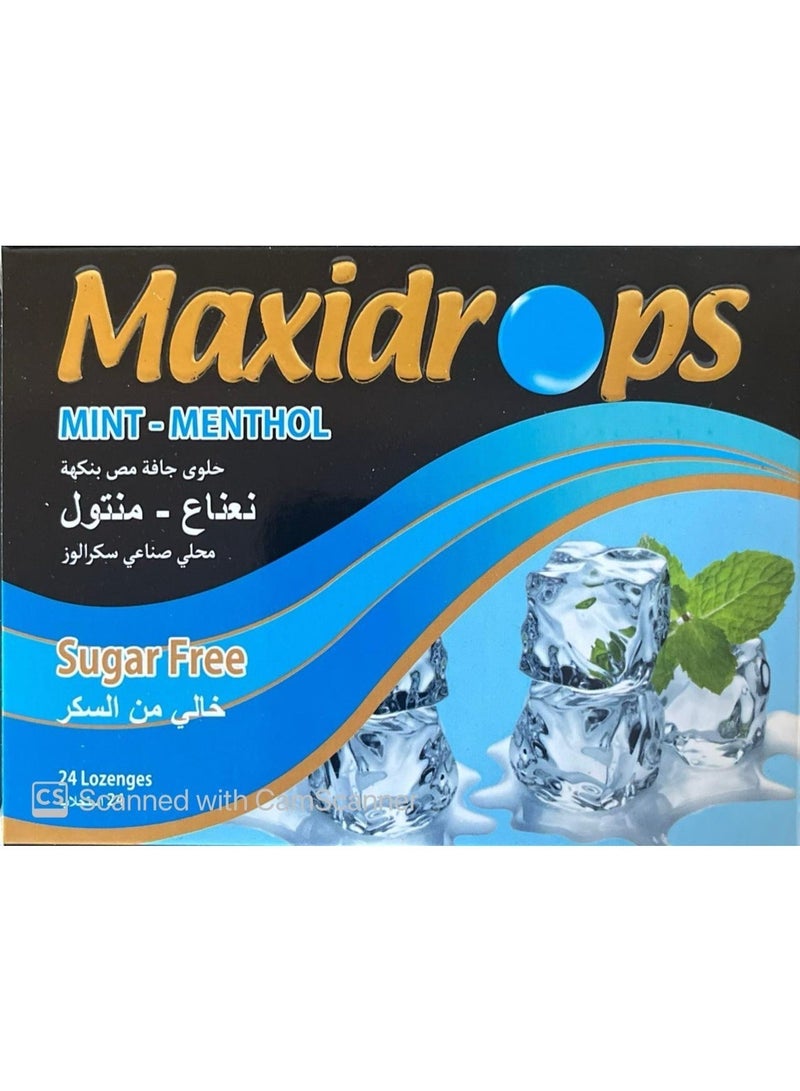 Maxidrops Mint & Menthol Lozenges, 24 Pieces, Sugar Free - Image 2