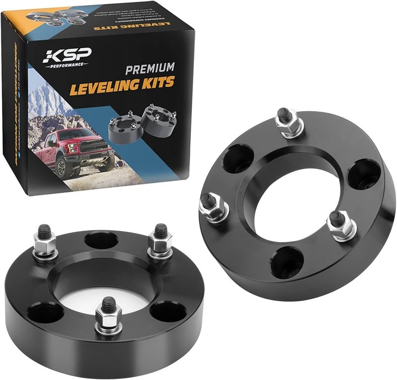 KSP PERFORMANCE KSP 2-inch Leveling Kit for F150 (2004-2026) 2WD 4WD, Forged Aircraft Aluminum Front Lift Spacers, Compatible with Ford Expedition 03-18 & Lincoln Mark LT, Heavy Duty 12.9 Grade Bolts - 2" Lift - Image 1