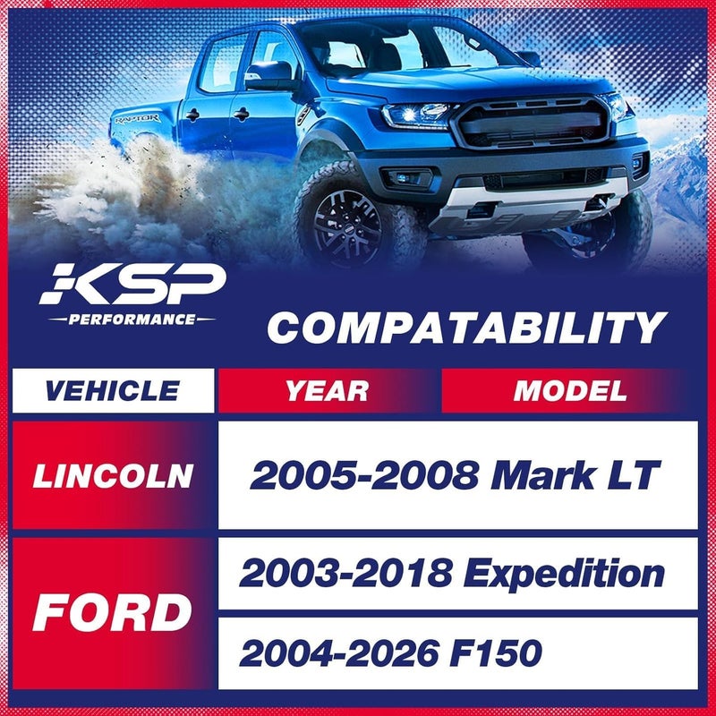 KSP PERFORMANCE KSP 2-inch Leveling Kit for F150 (2004-2026) 2WD 4WD, Forged Aircraft Aluminum Front Lift Spacers, Compatible with Ford Expedition 03-18 & Lincoln Mark LT, Heavy Duty 12.9 Grade Bolts - 2" Lift - Image 2