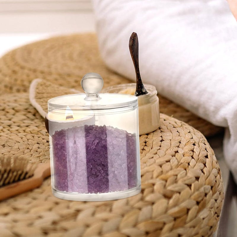 3pcs Apothecary Jars Bathroom Cotton Swab and Cotton Ball Holder with Lid Vanity Storage Organizer for Makeup and Bathroom Accessories - Image 5