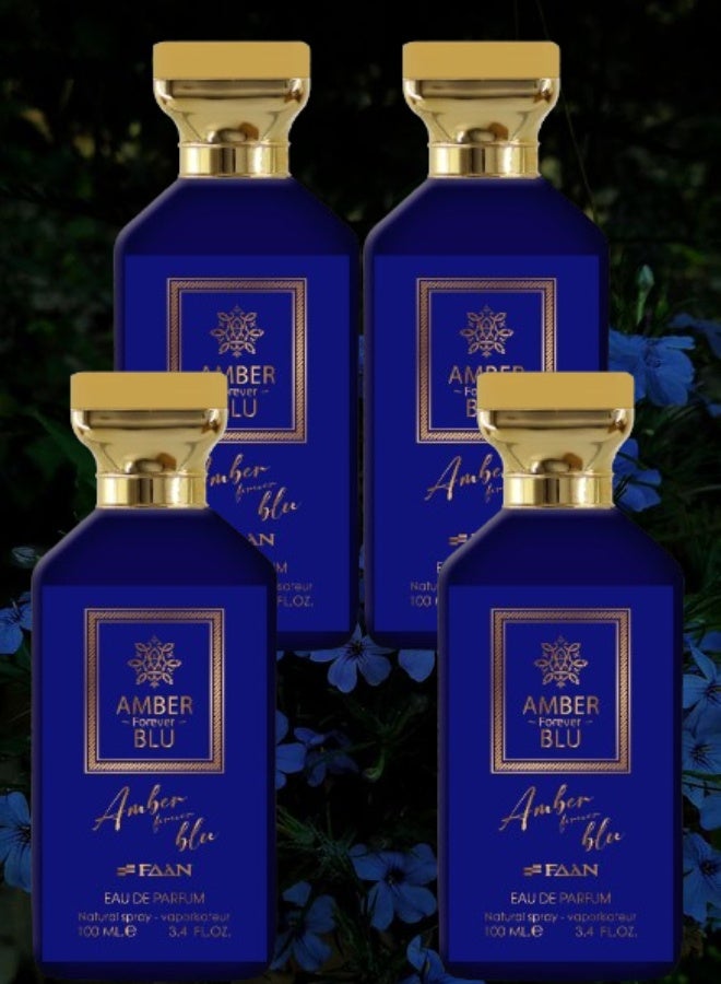 فاان 4 قطع عطر عنبر فورإفر بلو 100مل - Image 1