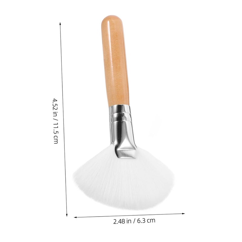 2Pcs Fan Shaped Setting Powder Brush with Soft Synthetic Bristles Large Handle Makeup Tools for Highlighting Blending Contouring and Face Cosmetics Application - Image 2