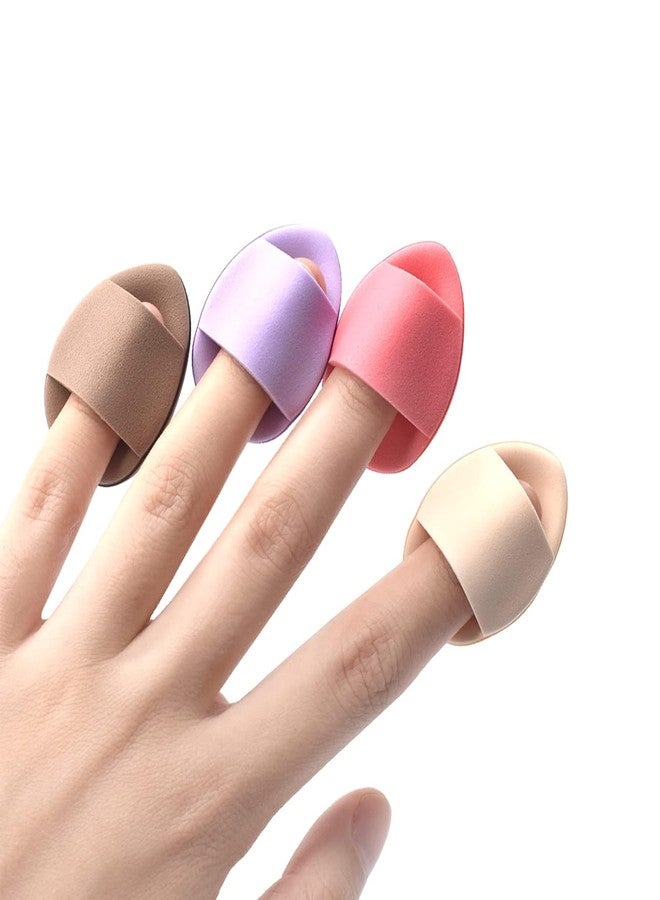 UNMEPOINT Finger Puff 4 Pcs Mini Triangle Makeup Puff for women Super Soft Beauty Makeup Tools Suitable for Loose and Body Powder (4 Color 1 Set) - Image 1