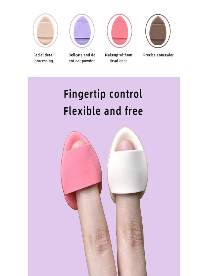 UNMEPOINT Finger Puff 4 Pcs Mini Triangle Makeup Puff for women Super Soft Beauty Makeup Tools Suitable for Loose and Body Powder (4 Color 1 Set) - Image 4