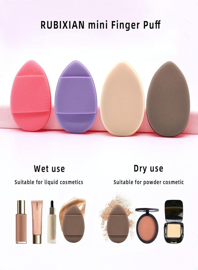 UNMEPOINT Finger Puff 4 Pcs Mini Triangle Makeup Puff for women Super Soft Beauty Makeup Tools Suitable for Loose and Body Powder (4 Color 1 Set) - Image 3