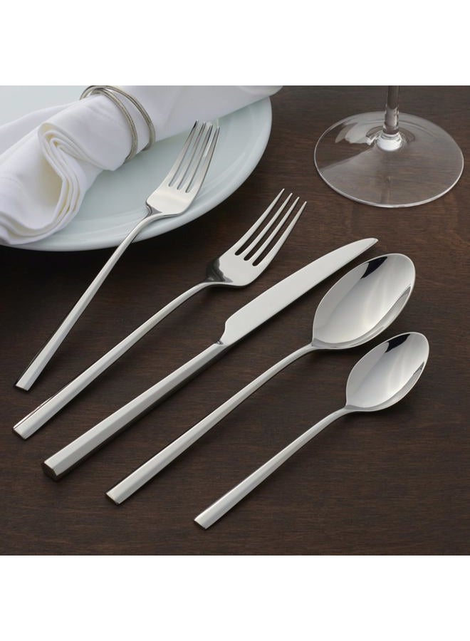ONEIDA Doublet 20 Piece Everyday Flatware Set, 3.05 LB, Metallic - Image 4