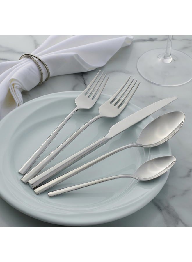 ONEIDA Doublet 20 Piece Everyday Flatware Set, 3.05 LB, Metallic - Image 5