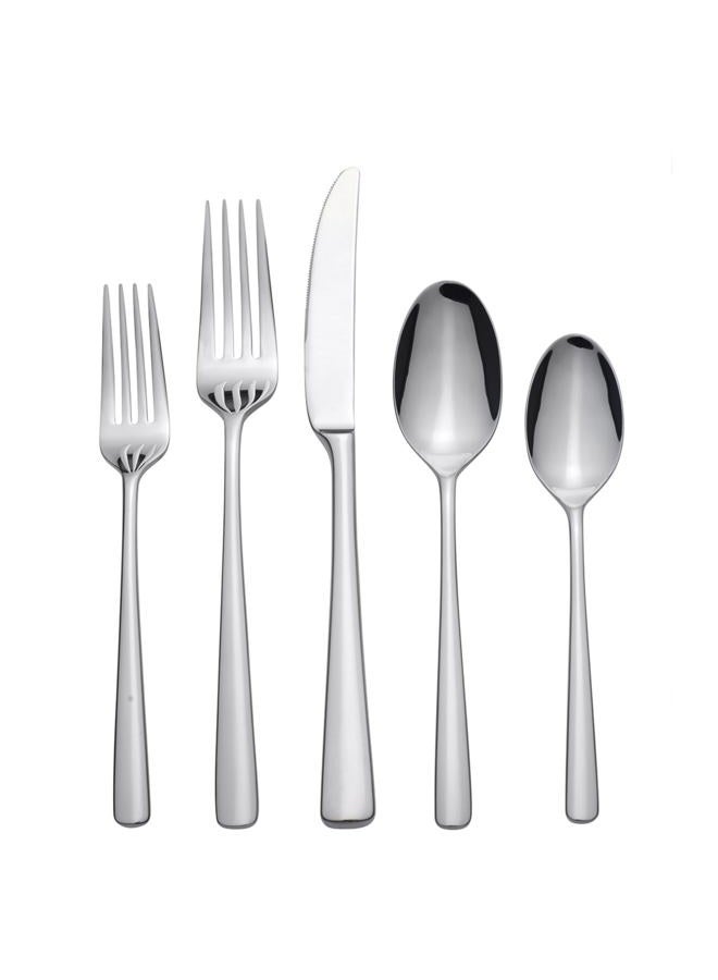 ONEIDA Doublet 20 Piece Everyday Flatware Set, 3.05 LB, Metallic - Image 1