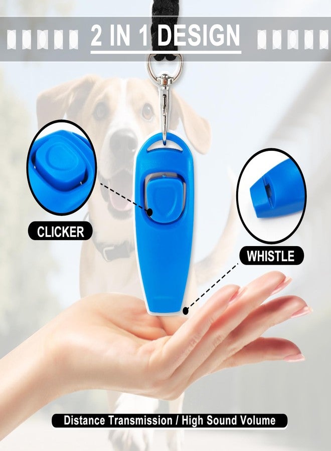 Feelorna 2 Pcs Dog Whistles with Lanyard, 2 in 1 Combined Dog Clicker Whistles for Training and Recall, Professional Dogs Training Whistle to Stop Barking Neighbors Dogs (Black, Blue) - Image 4