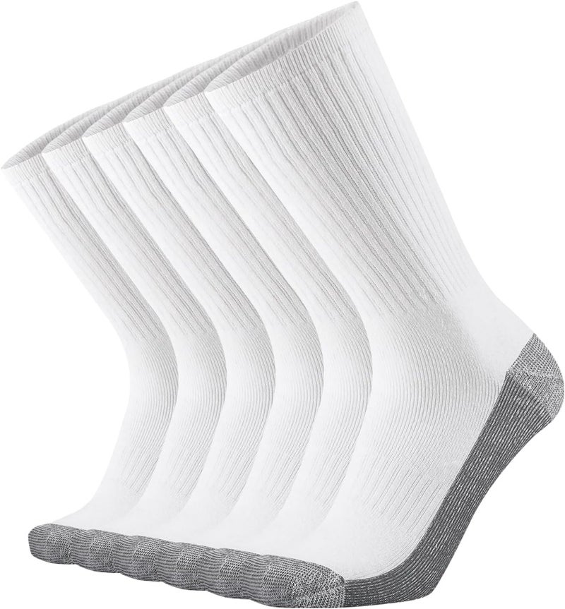 MM Men's Cotton Full Thick Cushion Crew Socks Moisture Control Heavy Duty Work Boot Warm Thermal Anti Wicking Sweat Blisters - Image 1