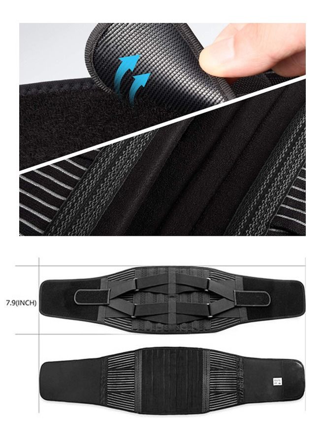 DUNISO Sports Back Brace for Men and Women Breathable Waist Lumbar Lower Back Support Belt for Sciatica Herniated Disc Scoliosis Back Pain Relief Heavy lifting with Dual Adjustable Straps - Image 3