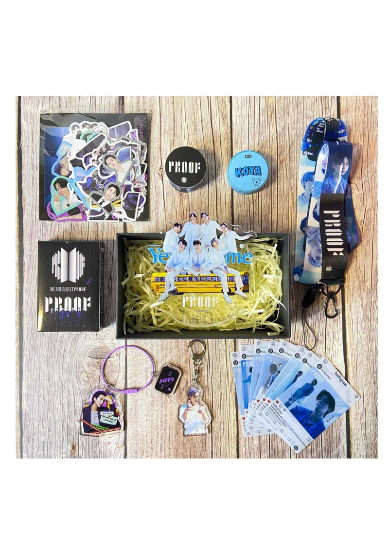 Generic BTS RM Personal Gift Box With Lomo Cards, Acrylic Stand, Hand Account Tape, Keychain, Lanyard, Stickers, Photo Card BTS RM Personal Gift Box With Lomo Cards, Acrylic Stand, Hand Account Tape, Keychain 
