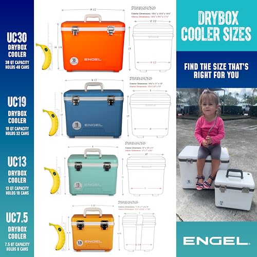 Engel UC7 7.5qt Leak-Proof, Air Tight, Drybox Cooler and Small Hard Shell Lunchbox for Men and Women in Black - Image 4