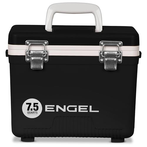 Engel UC7 7.5qt Leak-Proof, Air Tight, Drybox Cooler and Small Hard Shell Lunchbox for Men and Women in Black - Image 1