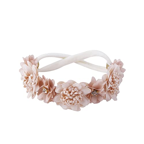 BFNAAgirl Flower Headband for Baby Girl Elastic Baby Floral Headbands Crown Hairbands Hair Accessories for Newborn Infant Toddlers Kids 3pcs/set - Image 4