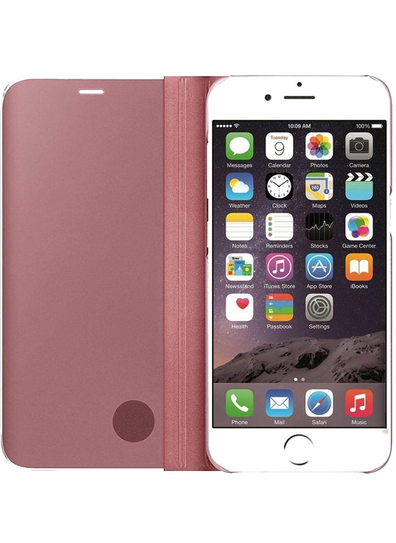 Generic - Iphone 6 Flip Case Iphone 6S Protective Case Shockproof Mirror Case Clear View Stand Case Cover Rose Gold - Image 1