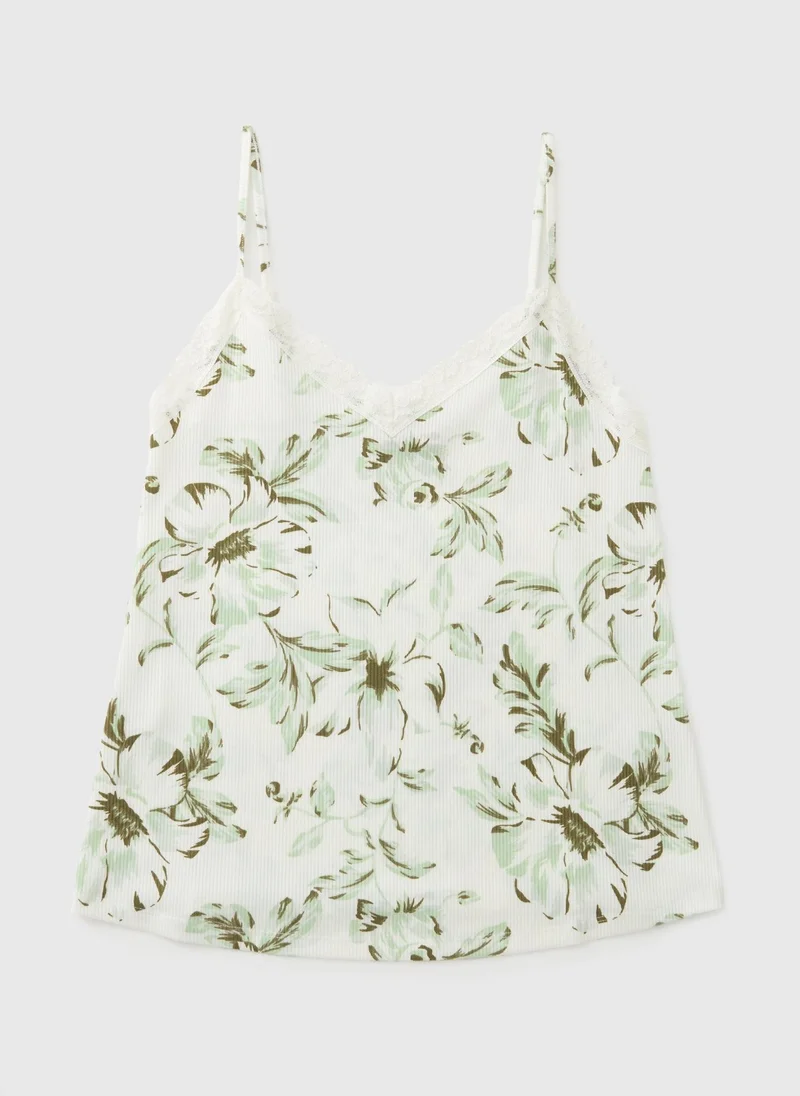 Matalan White Floral Cami Pyjama Top