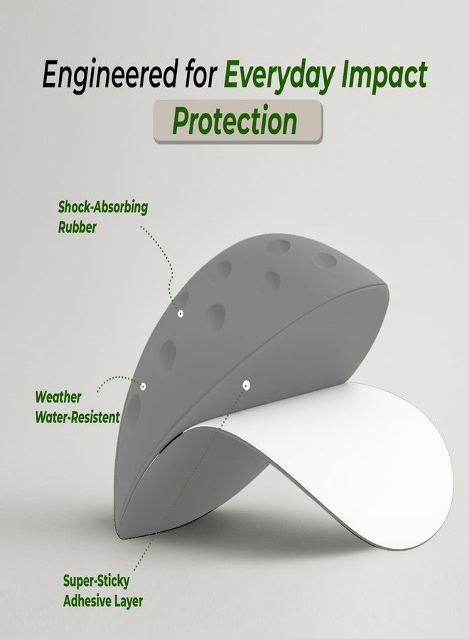 ALP Self Adhesive Rubber Wall Protector Knob Cover | Door Handle Bumper Guard for Wall, Furniture & Appliance Protection | Noise Reduction & Shock Absorbing | Grey, Pack of 4 - Image 3