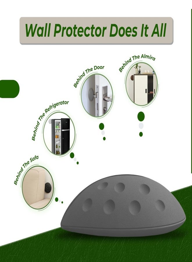 ALP Self Adhesive Rubber Wall Protector Knob Cover | Door Handle Bumper Guard for Wall, Furniture & Appliance Protection | Noise Reduction & Shock Absorbing | Grey, Pack of 4 - Image 5
