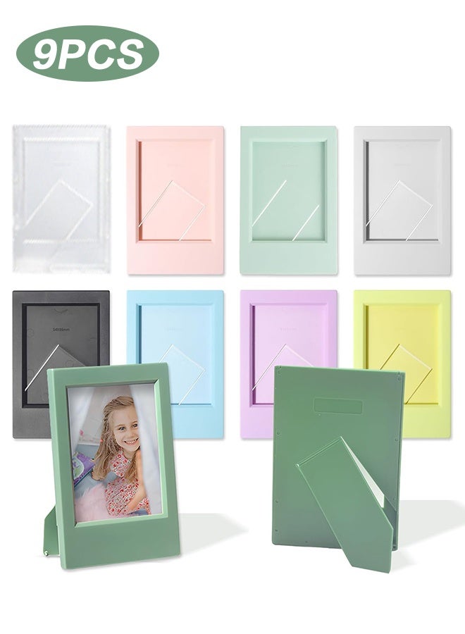 Organizer 9 Pcs Colorful Mini 3 Inch Photo Frames (2x3 Inch), Mini Picture Frames for 3 inch Film, Small Film Frame Photo Holder Tabletop Display - Image 1