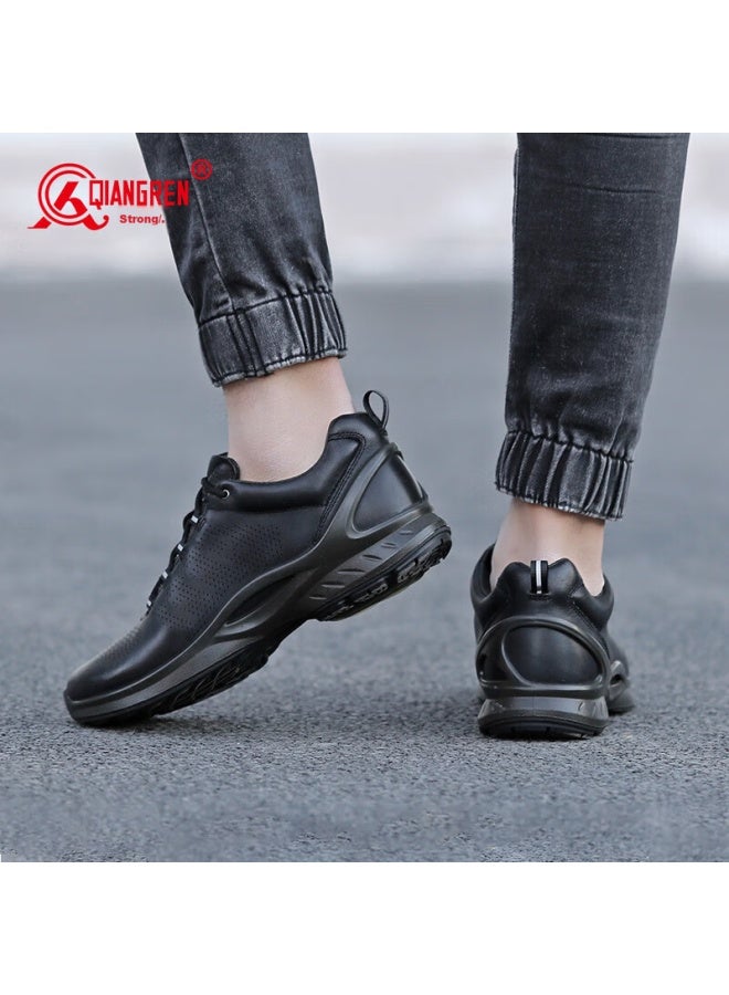 Strongman Qiangren Casual Leather Shoes For Men, 3515 Top-grain Cowhide, Outdoor Sports Duty Men's Shoes, Ready-to Training Shoes, Black, Size 42 - Image 5