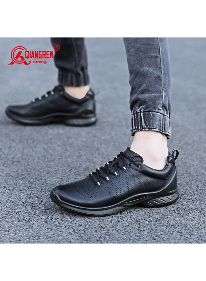 Strongman Qiangren Casual Leather Shoes For Men, 3515 Top-grain Cowhide, Outdoor Sports Duty Men's Shoes, Ready-to Training Shoes, Black, Size 42 - Image 4