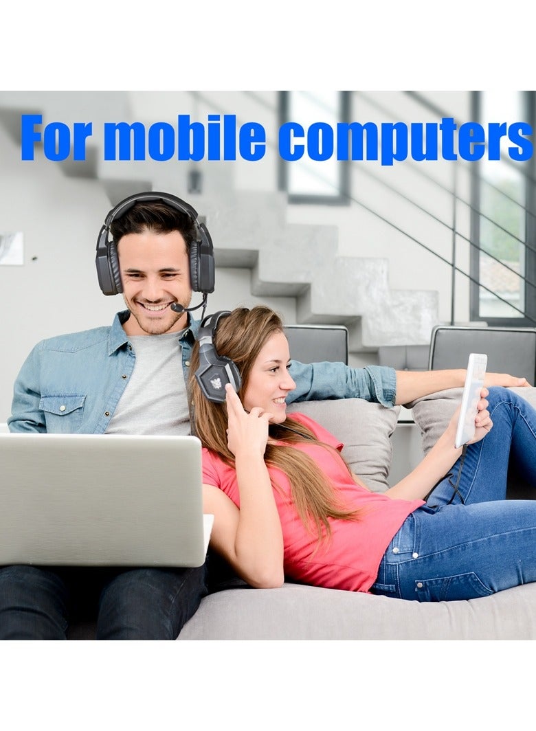 أونيكوما سماعة ألعاب ستيريو ONIKUMA K8 مع ميكروفون وعناصر تحكم للكمبيوتر الشخصي وPS4 وXbox والهواتف المحمولة (أسود) - Image 3