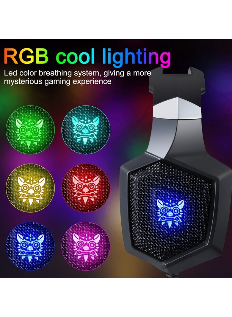 أونيكوما سماعة ألعاب ستيريو ONIKUMA K8 مع ميكروفون وعناصر تحكم للكمبيوتر الشخصي وPS4 وXbox والهواتف المحمولة (أسود) - Image 5