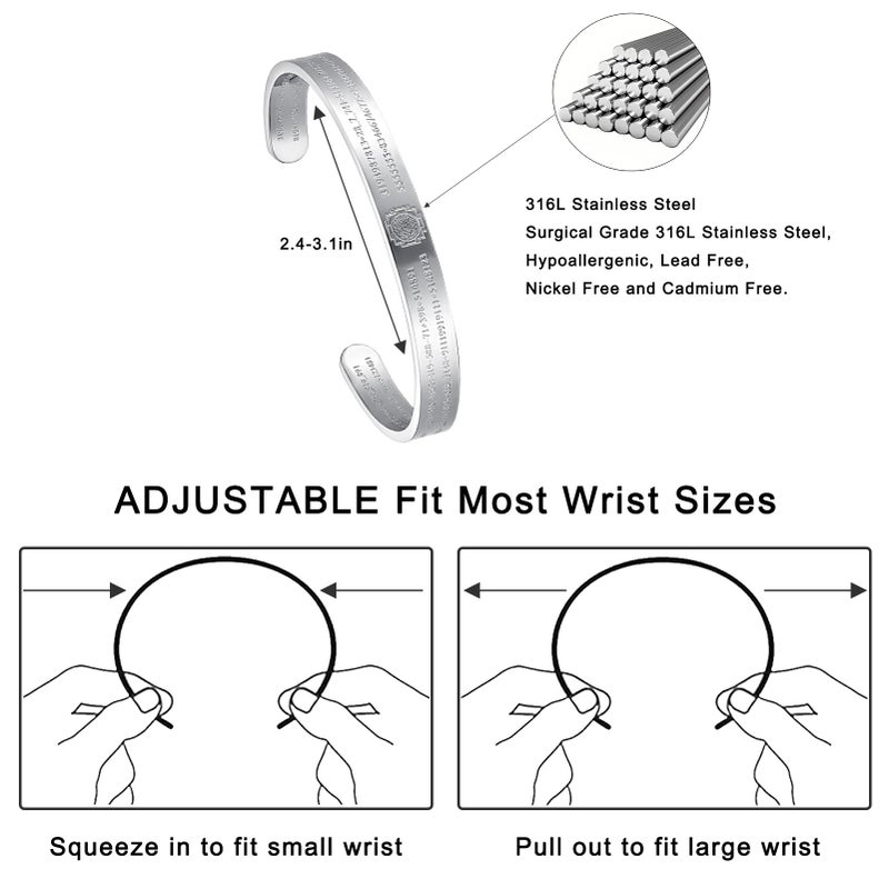 nitaru Life Activating Bracelet with Numbers Silver - Image 2