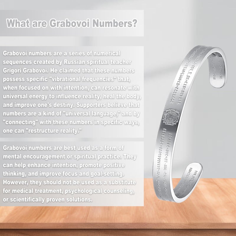 nitaru Life Activating Bracelet with Numbers Silver - Image 3