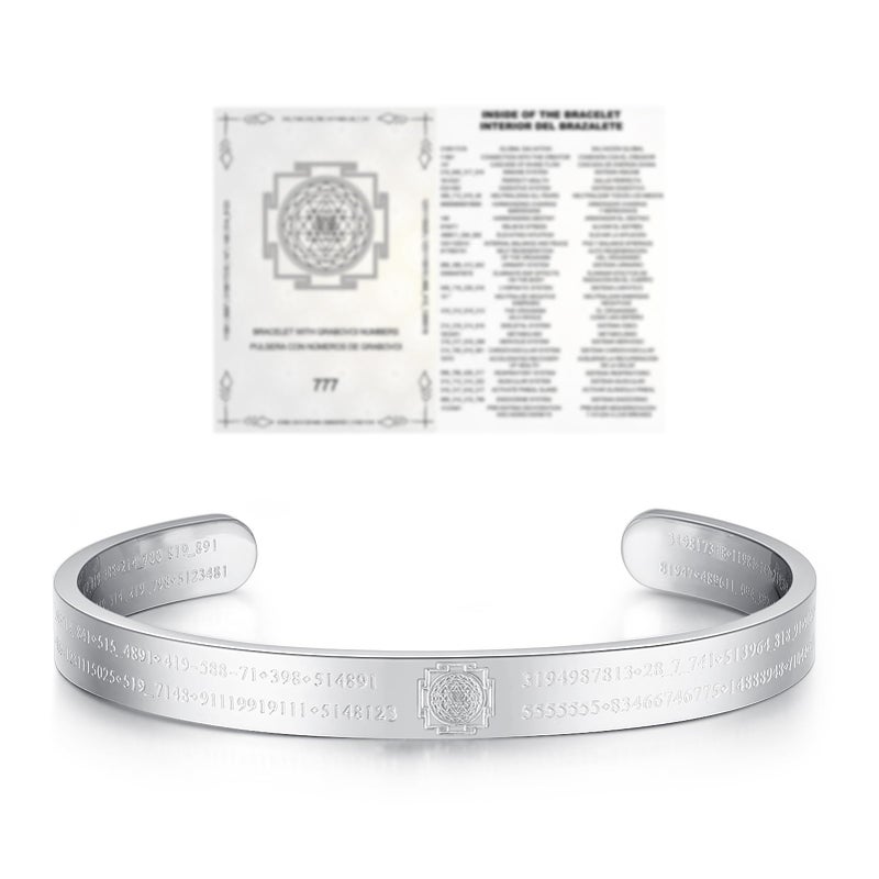 nitaru Life Activating Bracelet with Numbers Silver - Image 1
