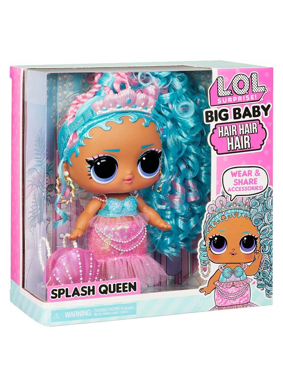 SURPRISE! Big Baby Hair Hair Hair Doll Splash Queen Best - Main Image