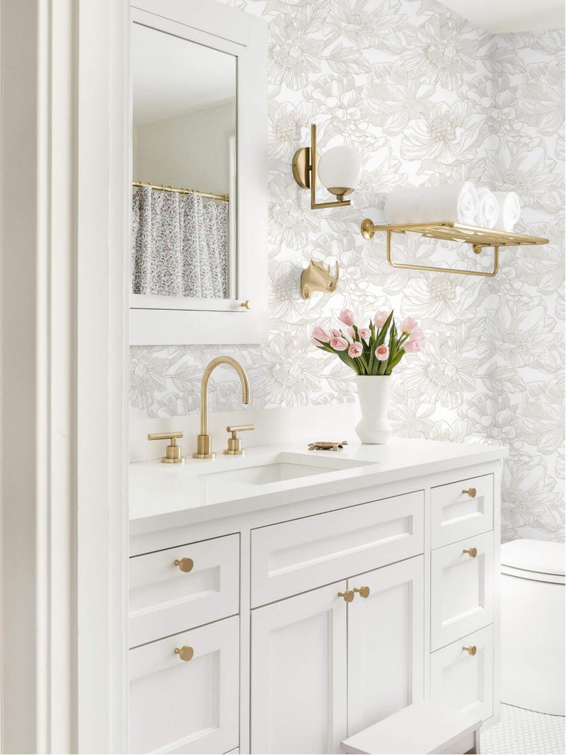 Dimoon 78.7"x17.3" Peel and Stick Wallpaper Floral Beige Neutral White Boho Contact Paper Modern Wallpaper Removable Self Adhesive Wall Paper Bedroom Bathroom Kitchen Thicken Waterproof Vinyl Roll - Image 3