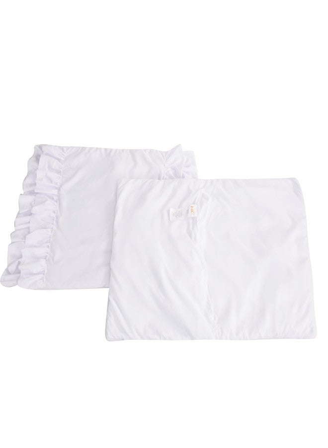 هاي جي مجموعة من قطعتين من أغطية الوسائد ذات الكشكشة الريفية، مقاس قياسي أبيض، بنمط ريفي فرنسي عتيق مع كشكشة مصنوعة يدوياً، أغطية وسائد بوهيمية مزخرفة لغرفة النوم، مصنوعة من الألياف الدقيقة، 20 بوصة × 26 بوصة (إيموري) - Image 5