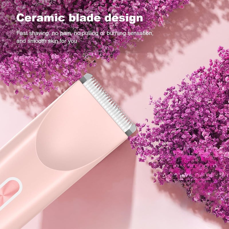 تلفن ماكينة حلاقة البيكيني من Dermave - ماكينة حلاقة كهربائية لاسلكية ثنائية الرأس 2 في 1 للنساء، ناعمة وخالية من الألم، مقاومة للماء بمعيار IPX7، جافة ورطبة، تنظيف فعال، مثالية للساقين والوجه والذراعين وتحت الإبطين - Image 3