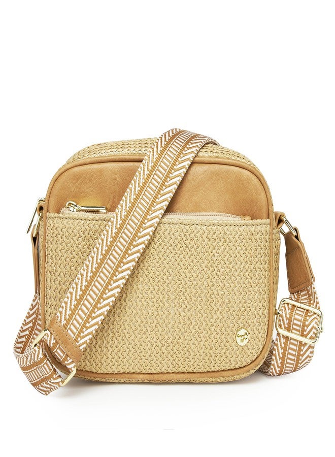 AOCINA Straw Crossbody Bags for Women Summer Purse Woven Bag Travel Beach Hawaiian Essentials RFID Shoulder Handbags Gifts(Weaving Khkai) - Image 1