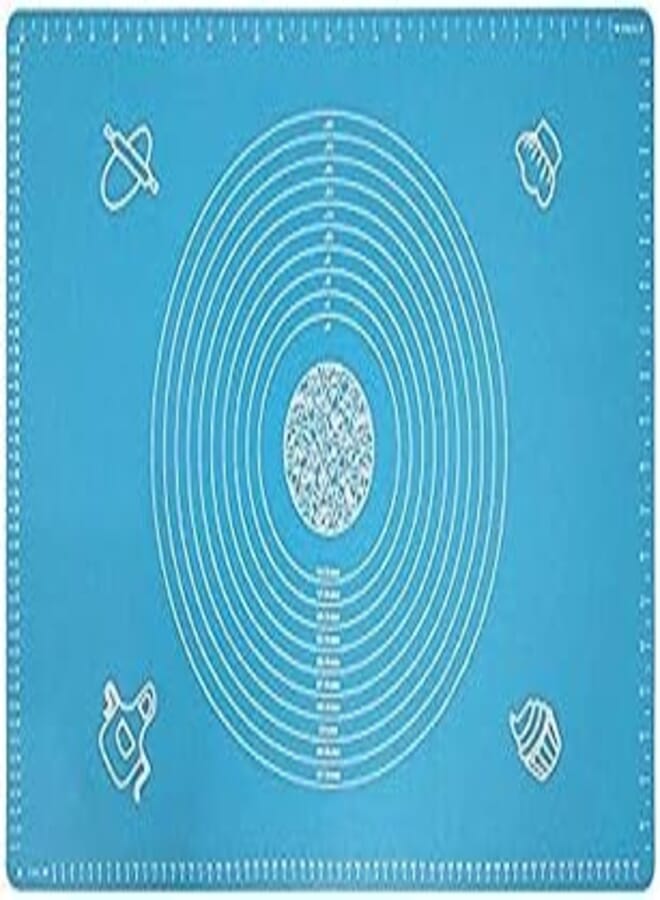 حصيرة خبز سيليكون وبيتزا - 50 × 70 سم - زرقاء